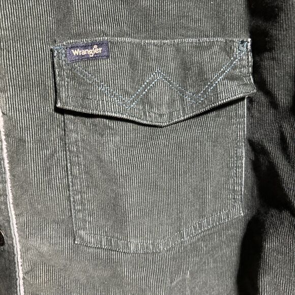 Wrangler Corduroy Sherpa Lined Jacket 2X Womens Barn Chore Jacket Green Trucker - Picture 4 of 10